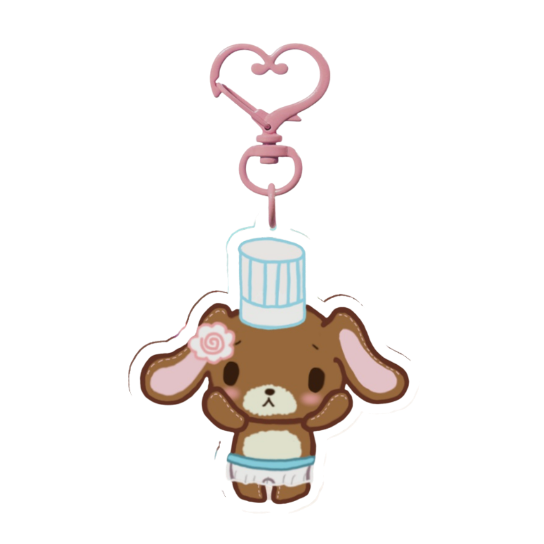 Sugar bunny chef acrylic keychain (brown) 🧑‍🍳