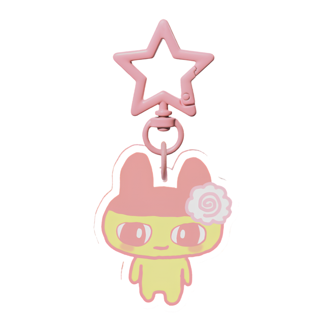 Mame narutomaki acrylic keychain (pink) 🍥