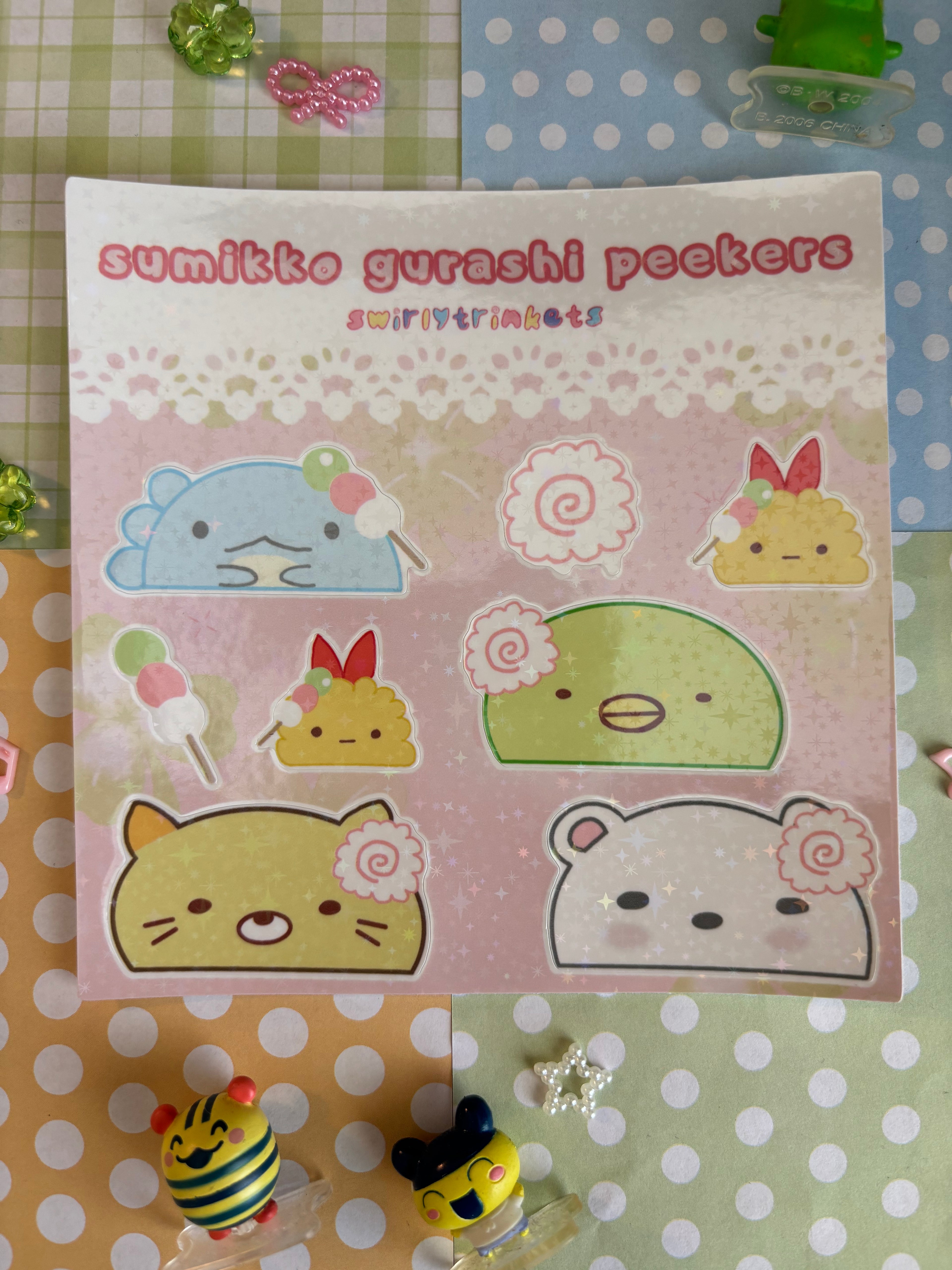 Sumikkogurashi peeker sticker sheet 🍡