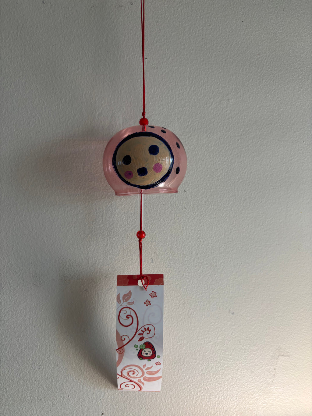 Hand-painted windchime - strawberry friend (red) 🍓